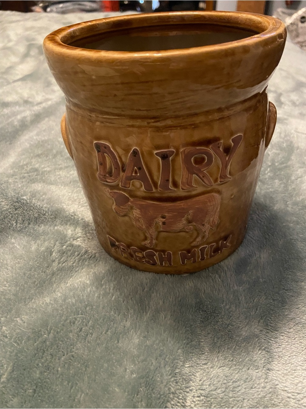 Michaels Brown Glazed Ceramic Dairy Crock Planter